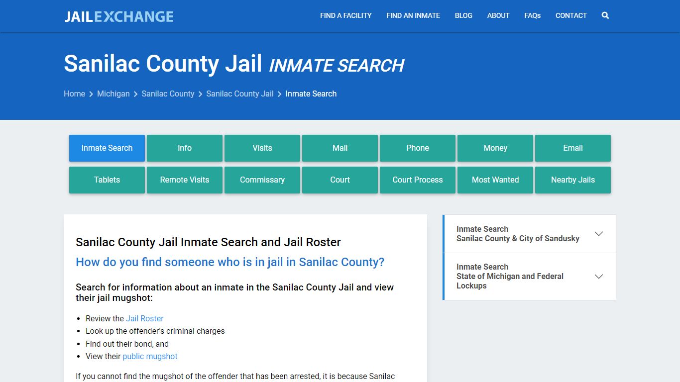 Inmate Search: Roster & Mugshots - Sanilac County Jail, MI